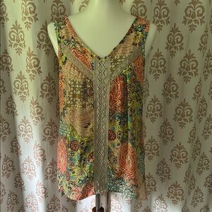 Spense Sleeveless Blouse with lace and embroidered details M